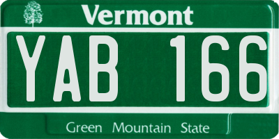 VT license plate YAB166