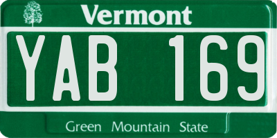 VT license plate YAB169
