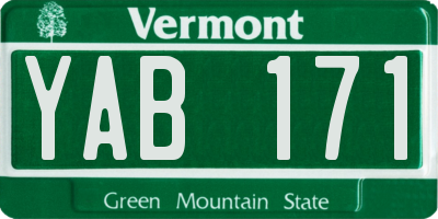 VT license plate YAB171