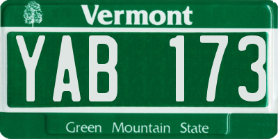 VT license plate YAB173