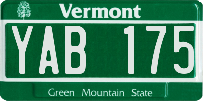 VT license plate YAB175