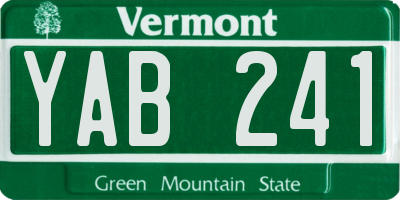 VT license plate YAB241