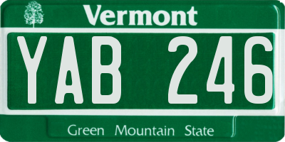 VT license plate YAB246