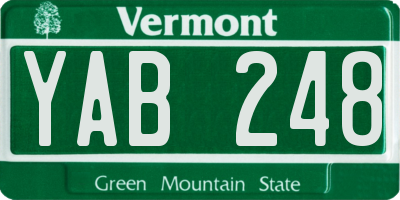 VT license plate YAB248