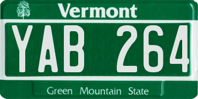 VT license plate YAB264