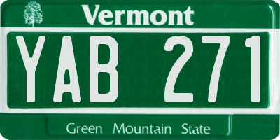 VT license plate YAB271