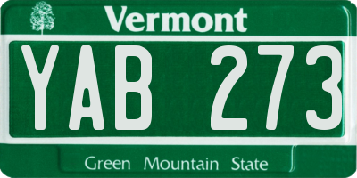 VT license plate YAB273