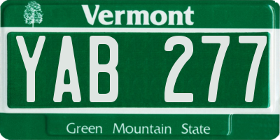 VT license plate YAB277