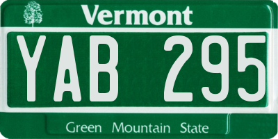 VT license plate YAB295