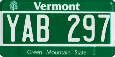VT license plate YAB297