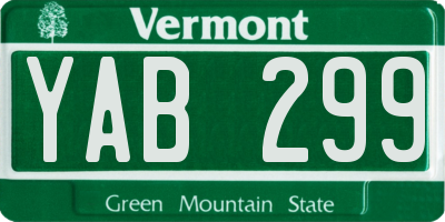 VT license plate YAB299