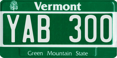VT license plate YAB300