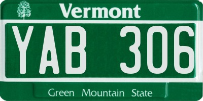 VT license plate YAB306