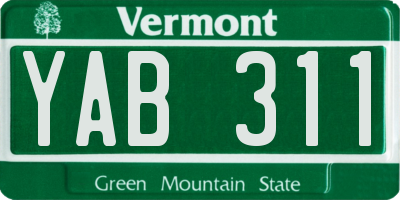 VT license plate YAB311