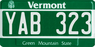VT license plate YAB323