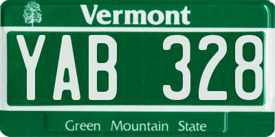 VT license plate YAB328
