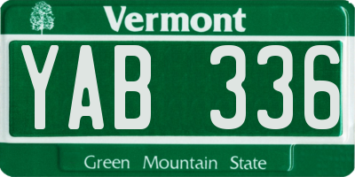 VT license plate YAB336