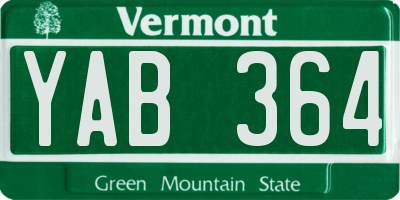 VT license plate YAB364