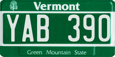 VT license plate YAB390