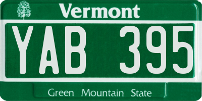VT license plate YAB395