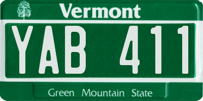 VT license plate YAB411
