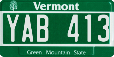 VT license plate YAB413