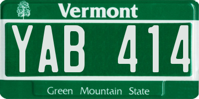 VT license plate YAB414