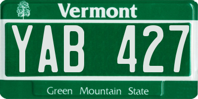 VT license plate YAB427