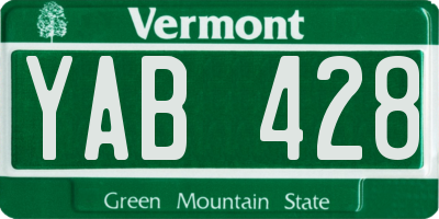 VT license plate YAB428