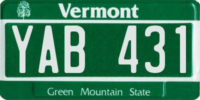VT license plate YAB431