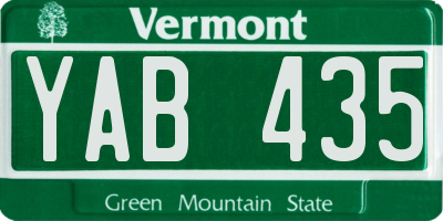VT license plate YAB435