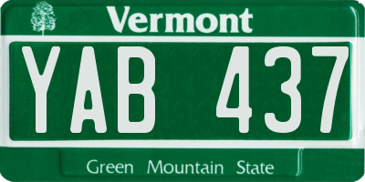 VT license plate YAB437