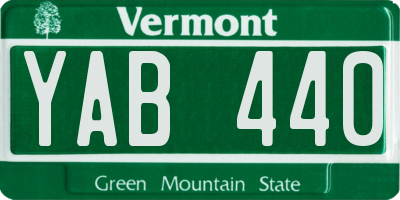 VT license plate YAB440