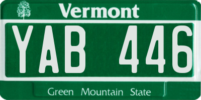 VT license plate YAB446