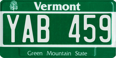 VT license plate YAB459