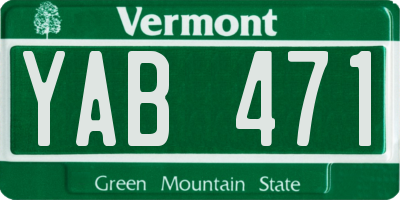 VT license plate YAB471