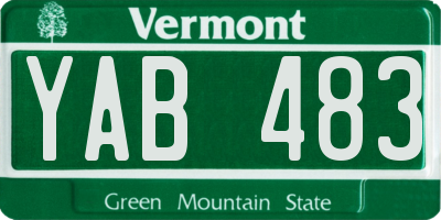 VT license plate YAB483