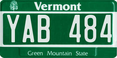 VT license plate YAB484