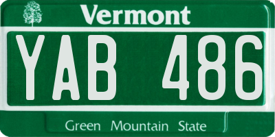 VT license plate YAB486