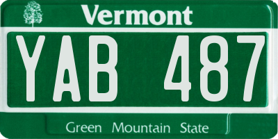 VT license plate YAB487