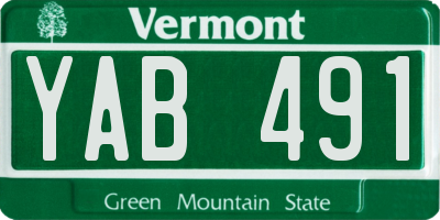 VT license plate YAB491