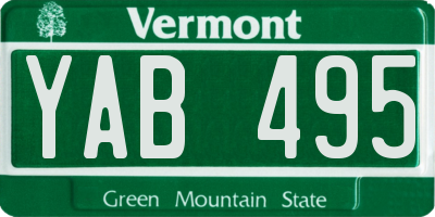 VT license plate YAB495