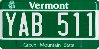 VT license plate YAB511