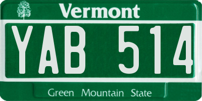 VT license plate YAB514