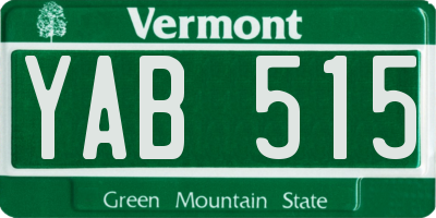 VT license plate YAB515