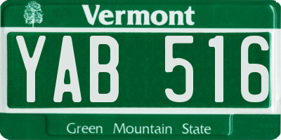 VT license plate YAB516