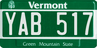 VT license plate YAB517