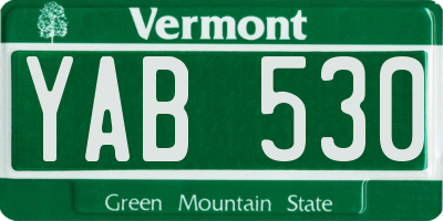 VT license plate YAB530