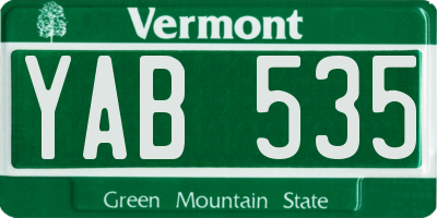 VT license plate YAB535