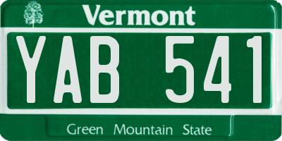 VT license plate YAB541